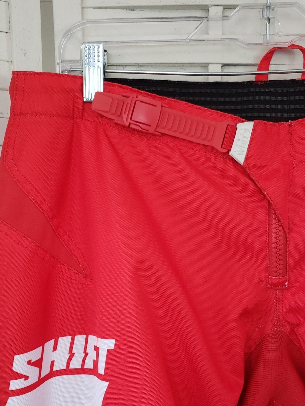WHIT3 Red Riding Pants with White Logos - Picture 3 of 6